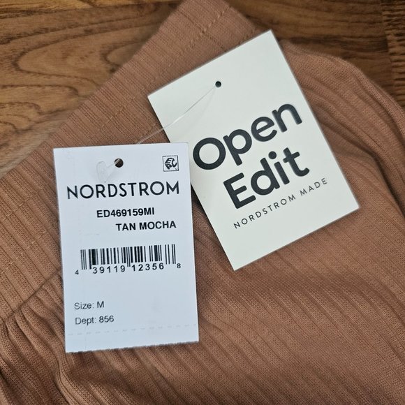 NWT! Open Edit by Nordstrom Ribbed Knit Organic Cotton Wide Leg Casual Pants, M - Picture 9 of 9